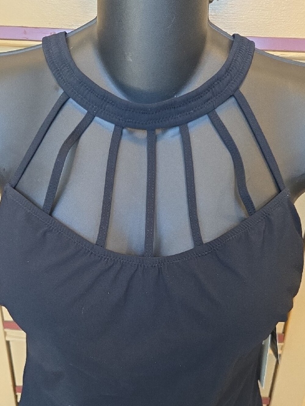 Women’s Black High-Neck One-Piece Swimsuit - Picture 4 of 7